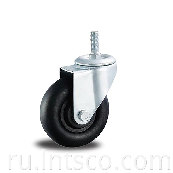 Treaded Stem High Temperature Black Nylon Casters